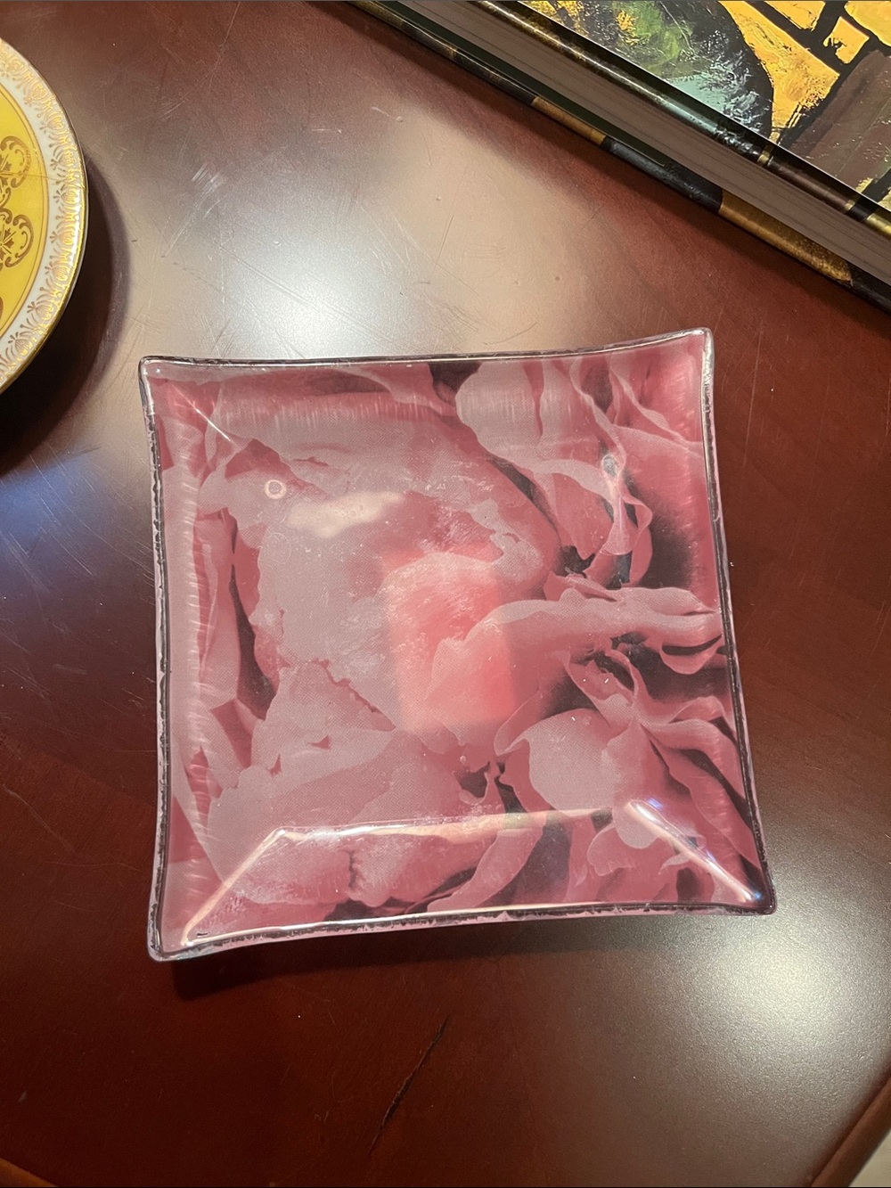 Small Glass Decorative Tray Candle Holder